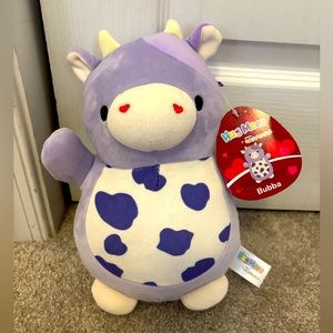 NWT 10” Bubba the purple cow Valentines Squishmallow Hugmee